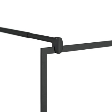 vidaXL Διαχωριστικό Ντους με Ράφι Μαύρο 100x195εκ. Γυαλί ESG&Αλουμίνιο