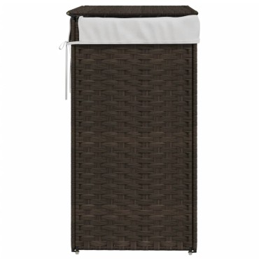 vidaXL Καλάθι Πλυντηρίου με Καπάκι Σκ. Καφέ 46x33x60 εκ. Συνθ. Ρατάν