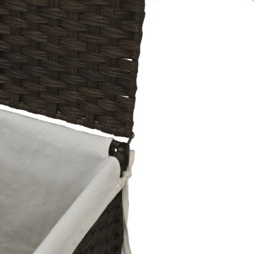 vidaXL Καλάθι Πλυντηρίου με Καπάκι Σκ. Καφέ 46x33x60 εκ. Συνθ. Ρατάν