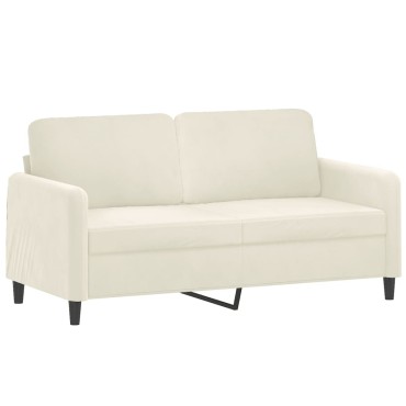 vidaXL Καναπές Διθέσιος Κρεμ Βελούδινος 158x77x80cm 1 τεμ.