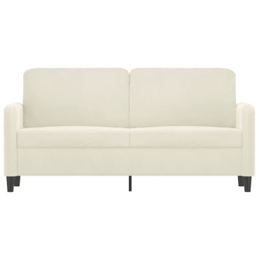 vidaXL Καναπές Διθέσιος Κρεμ Βελούδινος 158x77x80cm 1 τεμ.
