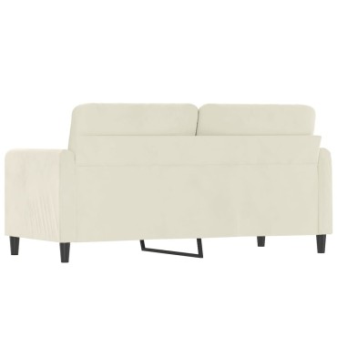 vidaXL Καναπές Διθέσιος Κρεμ Βελούδινος 158x77x80cm 1 τεμ.