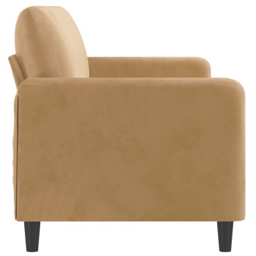vidaXL Καναπές Τριθέσιος Καφέ Βελούδινος 198x77x80cm 1 τεμ.