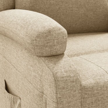 vidaXL Πολυθρόνα Ανακλινόμενη Κρεμ Υφασμάτινη 49x53cm 1 τεμ.