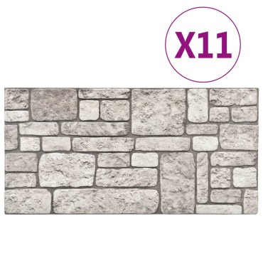 vidaXL Πάνελ Τοίχου 3D 10 τεμ. Σχέδιο Τούβλα Γκρι EPS