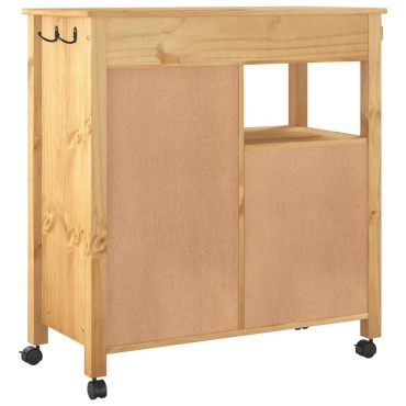 vidaXL Τρόλεϊ Κουζίνας MONZA 84x40x88,5cm από Μασίφ Ξύλο Πεύκου 1 τεμ.
