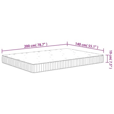 vidaXL Στρώμα με Pocket Springs Μεσαία 140x200cm 1 τεμ. - Διπλό