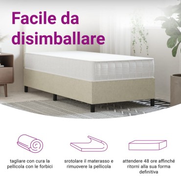 vidaXL Στρώμα με Pocket Springs Μεσαία Σκληρότητα 70x200cm 1 τεμ. - Μονό