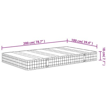 vidaXL Στρώμα με Bonnell Springs Μεσαία Σκληρότητα 100x200cm 1 τεμ. - Μονό