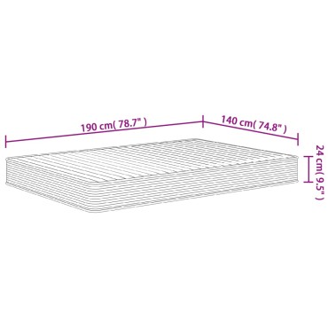 vidaXL Στρώμα Αφρού Medium Soft 140x190cm 1 τεμ. - Διπλό