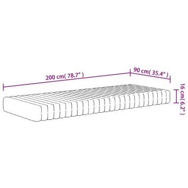 vidaXL Στρώμα Αφρού Medium Soft 90x200cm 1 τεμ. - Μονό