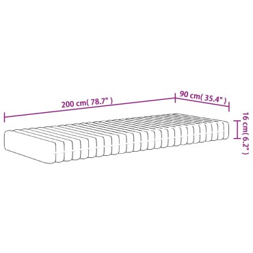 vidaXL Στρώμα Αφρού Medium Soft 90x200cm 1 τεμ. - Μονό