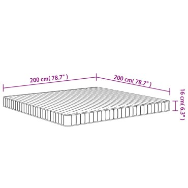 vidaXL Στρώμα Αφρού Medium Soft 200x200cm 1 τεμ. - Διπλό