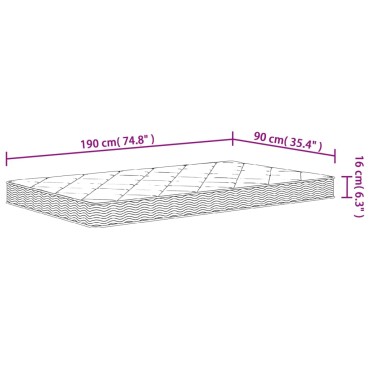 vidaXL Στρώμα Αφρού Medium Soft 90x190cm Μονό 1 τεμ. - Μονό