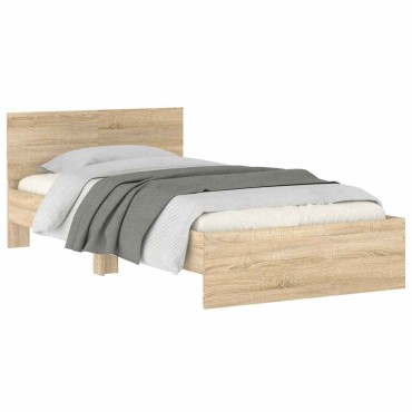 vidaXL Πλαίσιο Κρεβατιού με Κεφαλάρι Sonoma Δρυς 100x200εκ. Επεξ. Ξύλο