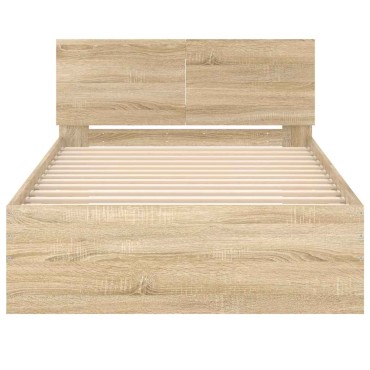 vidaXL Πλαίσιο Κρεβατιού με Κεφαλάρι Sonoma Δρυς 100x200εκ. Επεξ. Ξύλο