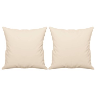 vidaXL Καναπές Διθέσιος Beige Ύφασμα Μικροϊνών με Μαξιλάρια 210x77x80cm 1 τεμ.