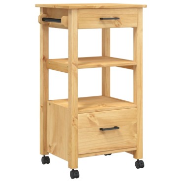 vidaXL Τρόλεϊ Κουζίνας MONZA 48x40x90cm από Μασίφ Ξύλο Πεύκου 1 τεμ.