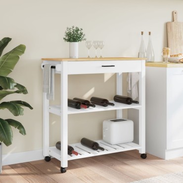 vidaXL Τρόλεϊ Κουζίνας MONZA 84x40x90cm από Μασίφ Ξύλο Πεύκου 1 τεμ.