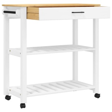 vidaXL Τρόλεϊ Κουζίνας MONZA 84x40x90cm από Μασίφ Ξύλο Πεύκου 1 τεμ.