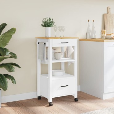 vidaXL Τρόλεϊ Κουζίνας MONZA 48x40x88,5cm από Μασίφ Ξύλο Πεύκου 1 τεμ.