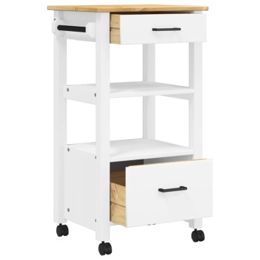 vidaXL Τρόλεϊ Κουζίνας MONZA 48x40x88,5cm από Μασίφ Ξύλο Πεύκου 1 τεμ.