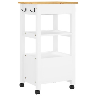 vidaXL Τρόλεϊ Κουζίνας MONZA 48x40x88,5cm από Μασίφ Ξύλο Πεύκου 1 τεμ.