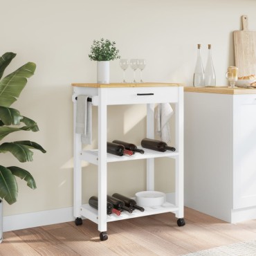 vidaXL Τρόλεϊ Κουζίνας MONZA 60x40x90cm από Μασίφ Ξύλο Πεύκου 1 τεμ.