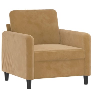 vidaXL Σαλόνι Σετ 3 τεμ. Καφέ από Βελούδο 78x77x80cm  Διθέσιος Τριθέσιος