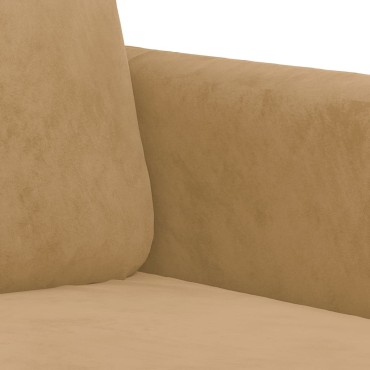 vidaXL Σαλόνι Σετ 3 τεμ. Καφέ από Βελούδο 78x77x80cm  Διθέσιος Τριθέσιος