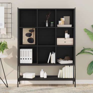 vidaXL Βιβλιοθήκη Μαύρη 102x30x141,5cm από Επεξεργασμένο Ξύλο 1 τεμ.