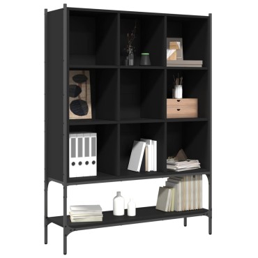 vidaXL Βιβλιοθήκη Μαύρη 102x30x141,5cm από Επεξεργασμένο Ξύλο 1 τεμ.
