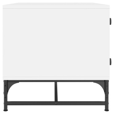 vidaXL Τραπεζάκι Σαλονιού Λευκό 68,5x50x50cm με Γυάλινες Πόρτες 1 τεμ.