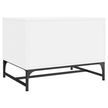 vidaXL Τραπεζάκι Σαλονιού Λευκό 68,5x50x50cm με Γυάλινες Πόρτες 1 τεμ.