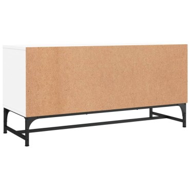 vidaXL Έπιπλο Τηλεόρασης Λευκό 102x37x50cm με Γυάλινες Πόρτες