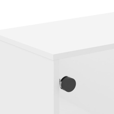vidaXL Έπιπλο Τηλεόρασης Λευκό 102x37x50cm με Γυάλινες Πόρτες