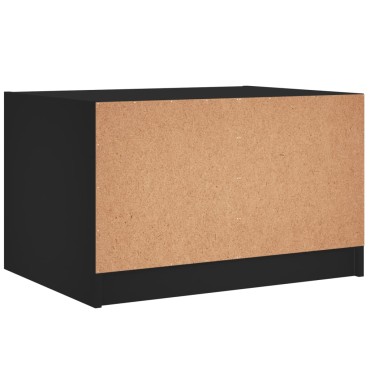 vidaXL Τραπεζάκι Σαλονιού Μαύρο 68x50x42cm με Γυάλινες Πόρτες 1 τεμ.