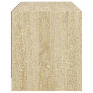 vidaXL Βοηθητικό Ντουλάπι Sonoma Δρυς 68x37x42cm με Γυάλινες Πόρτες