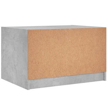 vidaXL Τραπεζάκι Σαλονιού Γκρι Σκυροδ. 68x50x42cm Γυάλινες Πόρτες 1 τεμ.