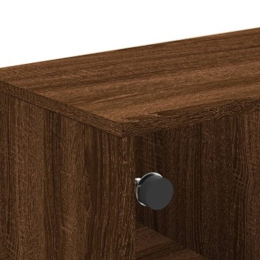 vidaXL Τραπεζάκι Σαλονιού Καφέ Δρυς 68,5x50x50cm με Γυάλινες Πόρτες 1 τεμ.