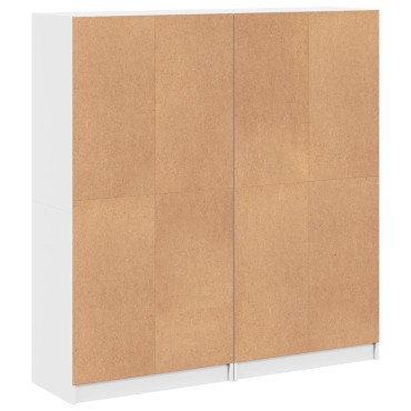 vidaXL Βιβλιοθήκη με Πόρτες Λευκή 136x37x142cm από Επεξεργ. Ξύλο 1 τεμ.