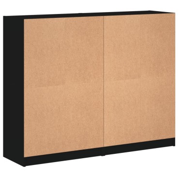 vidaXL Βιβλιοθήκη με Πόρτες Μαύρη 136x37x109cm Επεξ. Ξύλο 1 τεμ.