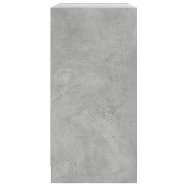 vidaXL Βοηθητικό Ντουλάπι Γκρι Σκυροδ. 68x37x75,5cm Γυάλινες Πόρτες 1 τεμ.