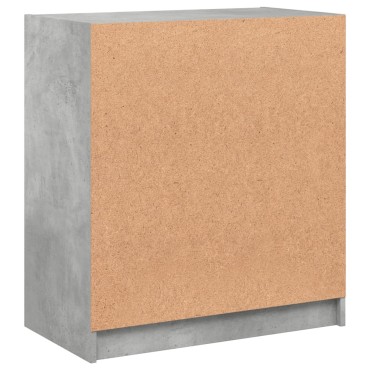 vidaXL Βοηθητικό Ντουλάπι Γκρι Σκυροδ. 68x37x75,5cm Γυάλινες Πόρτες 1 τεμ.