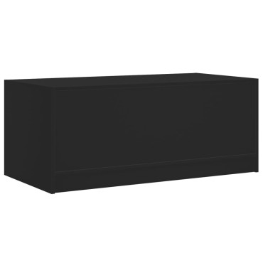 vidaXL Τραπεζάκι Σαλονιού Μαύρο 102x50x42cm με Γυάλινες Πόρτες 1 τεμ.