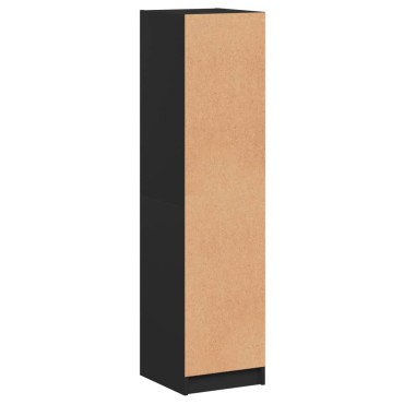 vidaXL Ντουλάπι Μαύρο 35x37x142cm με Γυάλινες Πόρτες 1 τεμ.