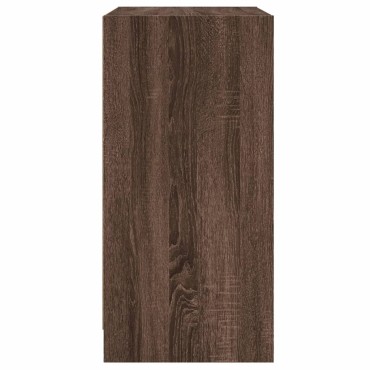 vidaXL Βοηθητικό Ντουλάπι Καφέ Δρυς 68x37x75,5cm Γυάλινες Πόρτες 1 τεμ.