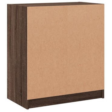 vidaXL Βοηθητικό Ντουλάπι Καφέ Δρυς 68x37x75,5cm Γυάλινες Πόρτες 1 τεμ.