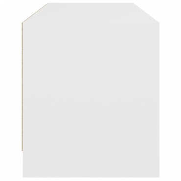 vidaXL Έπιπλο Τηλεόρασης Λευκό 102x37x42cm με Γυάλινες Πόρτες