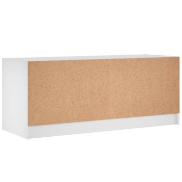 vidaXL Έπιπλο Τηλεόρασης Λευκό 102x37x42cm με Γυάλινες Πόρτες